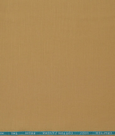 Burgoyne  Solids Cotton Stretchable Trouser or Chinos Fabric (Tan Beige)