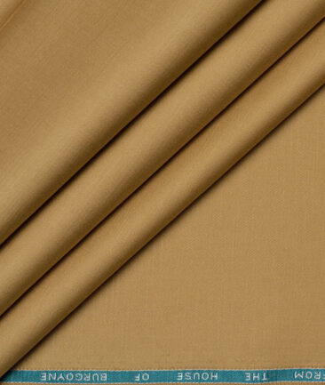 Burgoyne  Solids Cotton Stretchable Trouser or Chinos Fabric (Tan Beige)