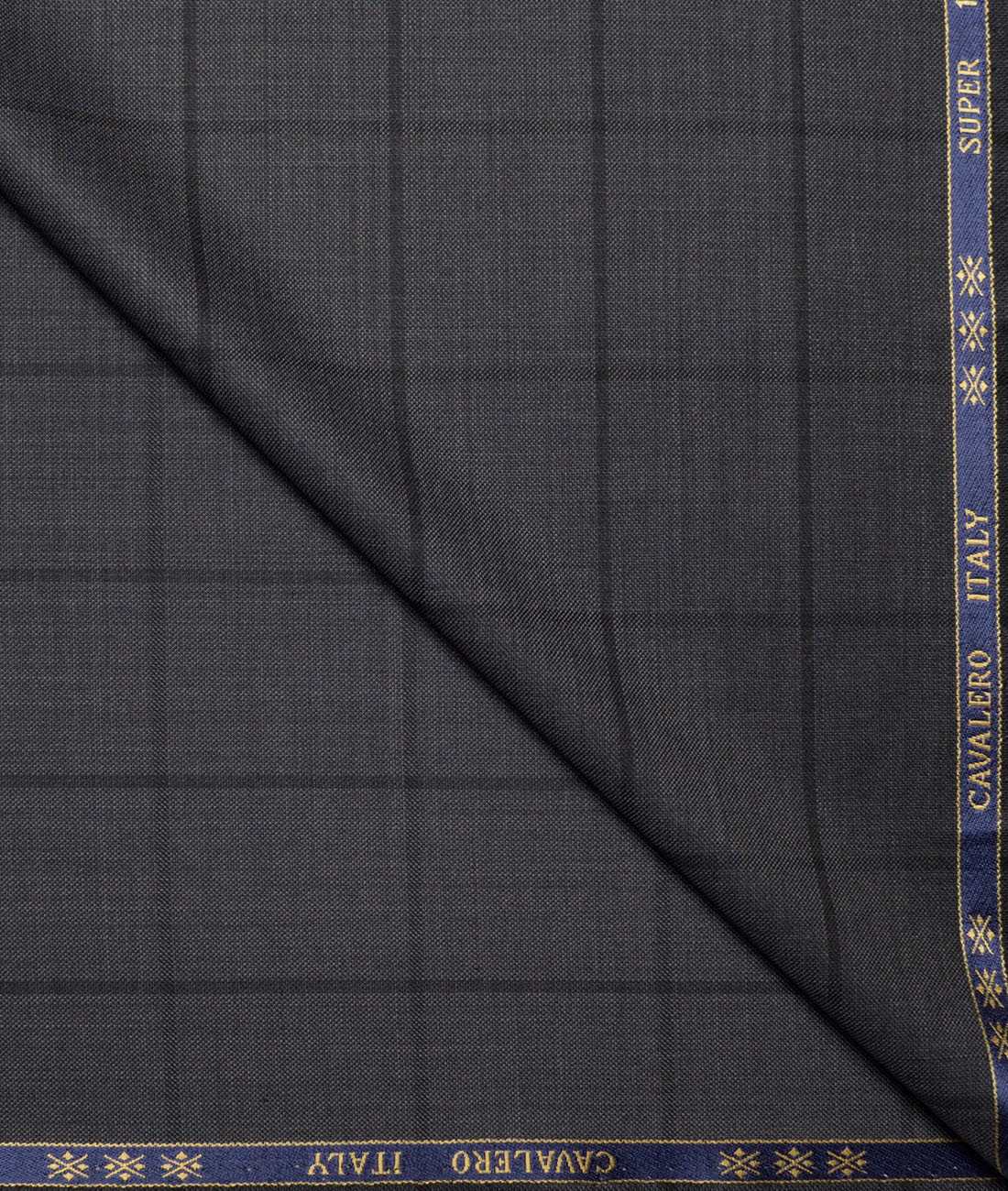 Cavalero Italy Super 120's Checks 50% Merino Wool Suiting Fabric (Dark Grey) Cavalero Italy Super 120's Checks 50% Merino Wool Suiting Fabric (Dark Grey)