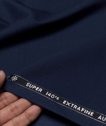Cavalero Italy Super 140's Solids 70% Merino Wool Suiting Fabric (Dark Royal Blue)