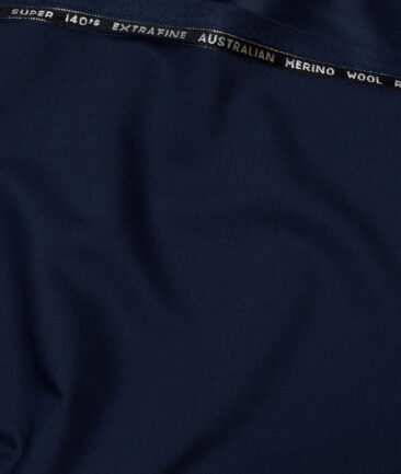 Cavalero Italy Super 140's Solids 70% Merino Wool Suiting Fabric (Dark Royal Blue)