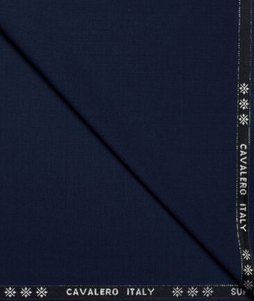 Cavalero Italy Super 140's Solids 70% Merino Wool Suiting Fabric (Dark Royal Blue)