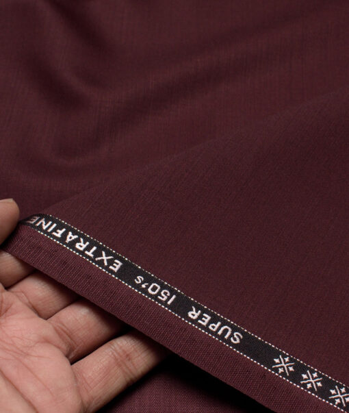 Cavalero Italy Super 150's Solids 70% Merino Wool Suiting Fabric (Dark Wine)