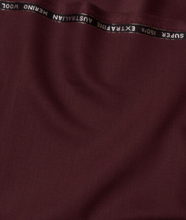 Cavalero Italy Super 150's Solids 70% Merino Wool Suiting Fabric (Dark Wine)