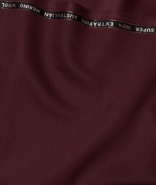 Cavalero Italy Super 150's Solids 70% Merino Wool Suiting Fabric (Dark Wine)