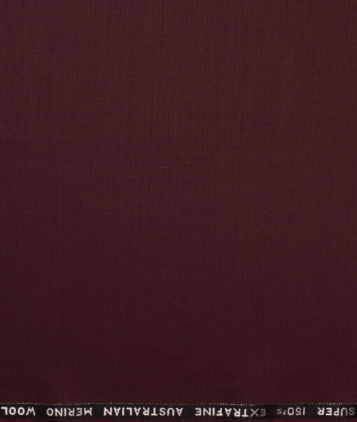 Cavalero Italy Super 150's Solids 70% Merino Wool Suiting Fabric (Dark Wine)