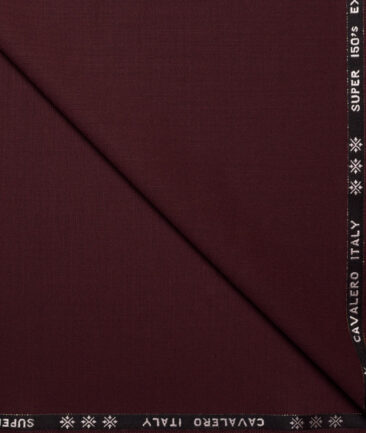 Cavalero Italy Super 150's Solids 70% Merino Wool Suiting Fabric (Dark Wine)