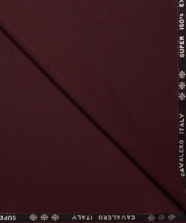 Cavalero Italy Super 150's Solids 70% Merino Wool Suiting Fabric (Dark Wine)