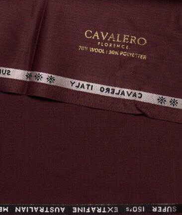 Cavalero Italy Super 150's Solids 70% Merino Wool Suiting Fabric (Dark Wine) - Image 6