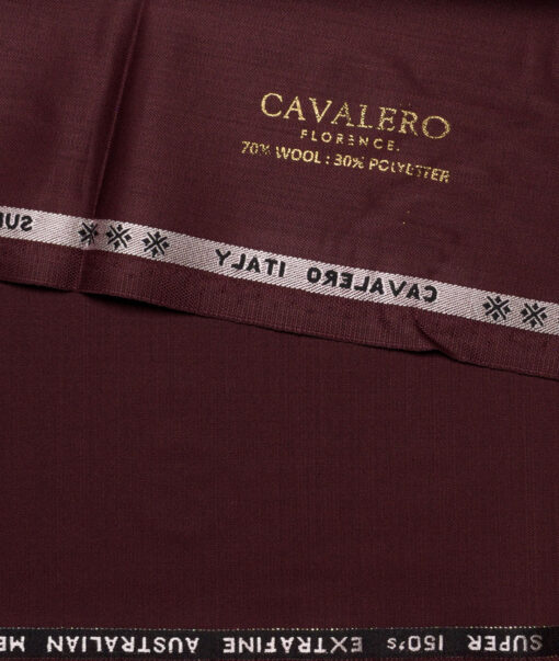 Cavalero Italy Super 150's Solids 70% Merino Wool Suiting Fabric (Dark Wine) - Image 6