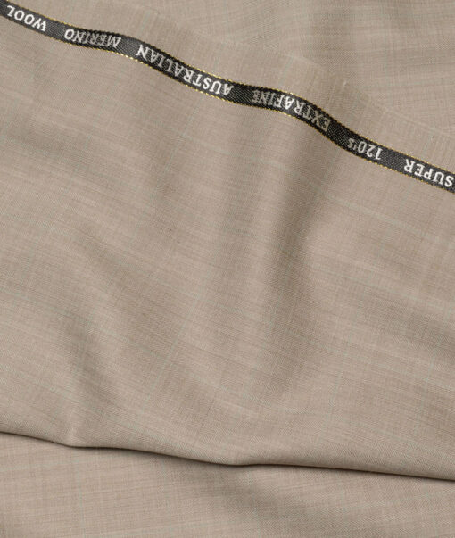 Cavalero Italy Super 120's Checks 30% Merino Wool Suiting Fabric (Beige)