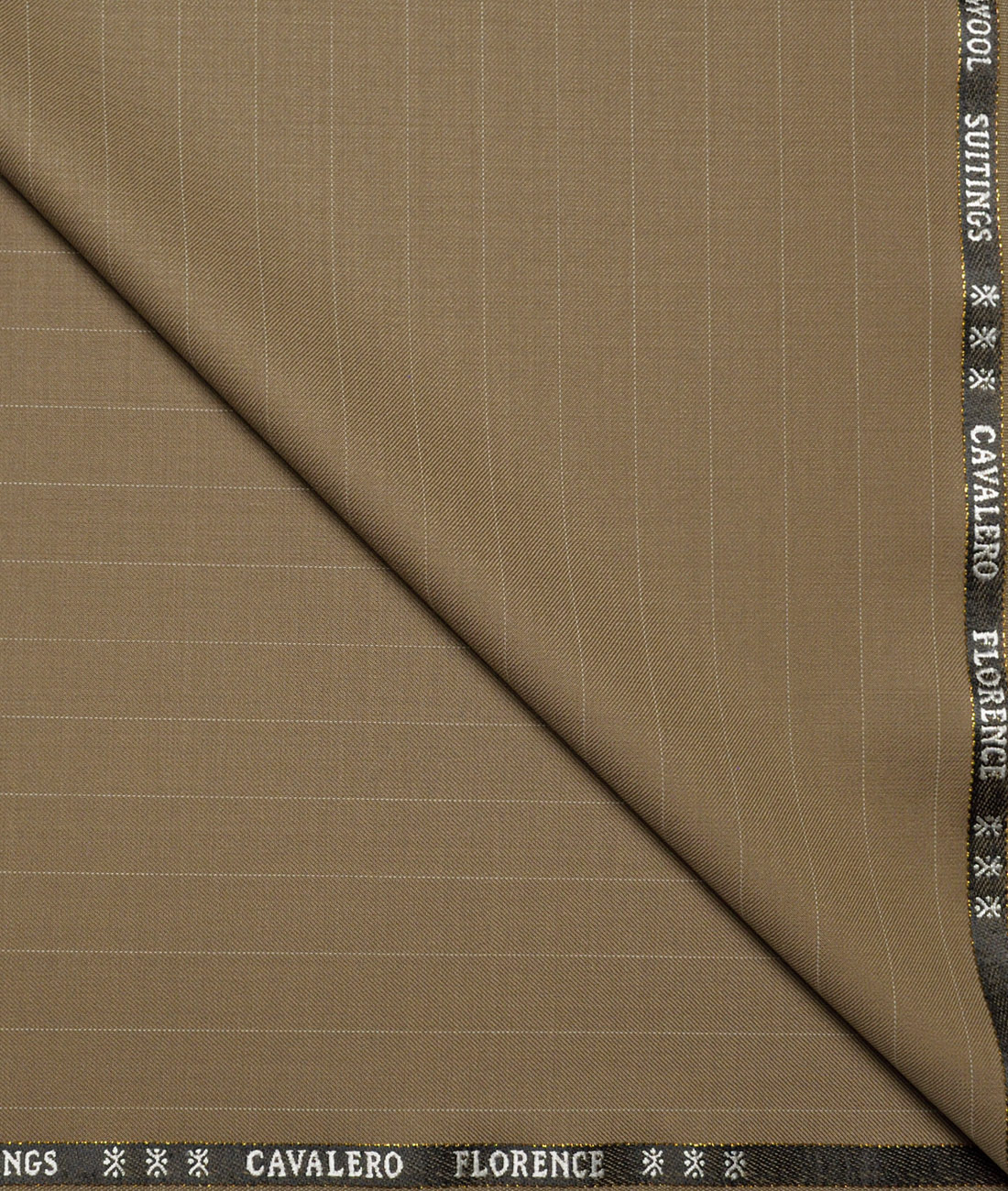 Cavalero Italy Super 120's Striped 30% Merino Wool Suiting Fabric (Brown) Cavalero Italy Super 120's Striped 30% Merino Wool Suiting Fabric (Brown)