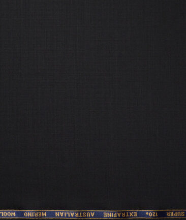 Cavalero Italy Super 120's Solids 50% Merino Wool Stertchable Suiting Fabric (Black)