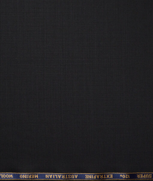 Cavalero Italy Super 120's Solids 50% Merino Wool Stertchable Suiting Fabric (Black)