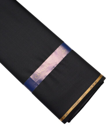 Cavalero Italy Super 120's Solids 50% Merino Wool Stertchable Suiting Fabric (Black)