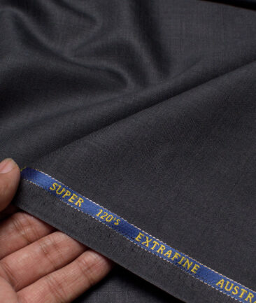 Cavalero Italy Super 120's Checks 60% Merino Wool Suiting Fabric (Dark Grey)