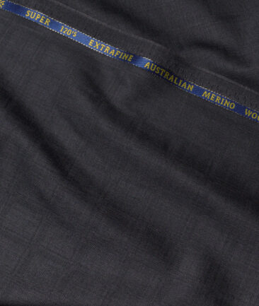 Cavalero Italy Super 120's Checks 60% Merino Wool Suiting Fabric (Dark Grey)