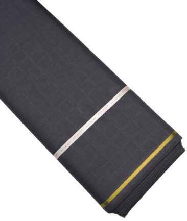 Cavalero Italy Super 120's Checks 60% Merino Wool Suiting Fabric (Dark Grey)
