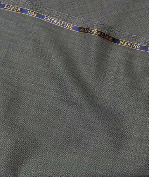 Cavalero Italy Super 120's Structured 52% Merino Wool Suiting Fabric (Light Grey)