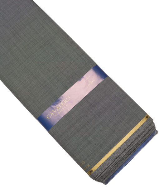 Cavalero Italy Super 120's Structured 52% Merino Wool Suiting Fabric (Light Grey)