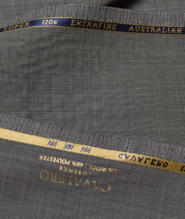 Cavalero Italy Super 120's Structured 52% Merino Wool Suiting Fabric (Light Grey) - Image 6