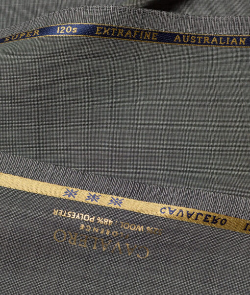 Cavalero Italy Super 120's Structured 52% Merino Wool Suiting Fabric (Light Grey) - Image 6