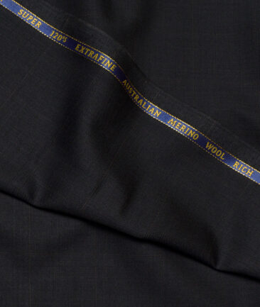 Cavalero Italy Super 120's Checks 60% Merino Wool Suiting Fabric (Black)