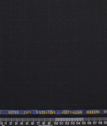 Cavalero Italy Super 120's Checks 60% Merino Wool Suiting Fabric (Black)