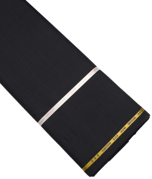 Cavalero Italy Super 120's Checks 60% Merino Wool Suiting Fabric (Black)