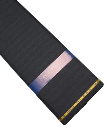 Cavalero Italy Super 120's Striped 60% Merino Wool Suiting Fabric (Blackish Grey)