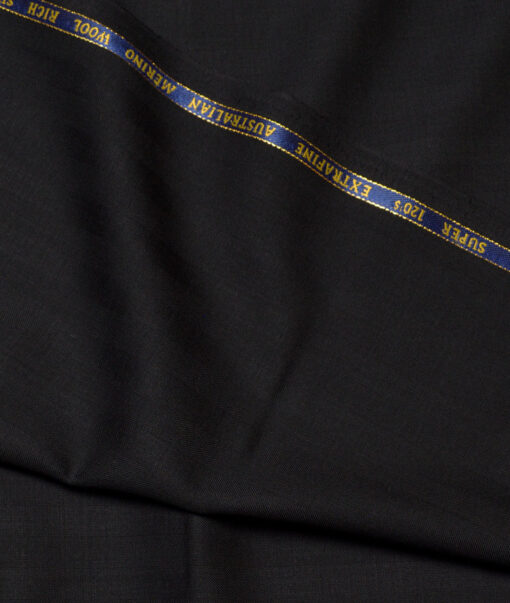 Cavalero Italy Super 120's Striped 60% Merino Wool Suiting Fabric (Black)