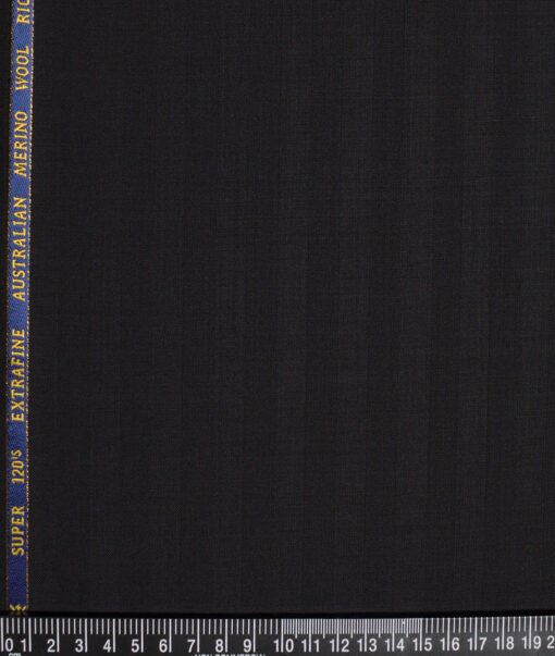 Cavalero Italy Super 120's Striped 60% Merino Wool Suiting Fabric (Black)