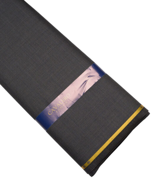 Cavalero Italy Super 120's Checks 70% Merino Wool Suiting Fabric (Dark Grey)