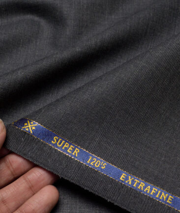 Cavalero Italy Super 120's Checks 60% Merino Wool Suiting Fabric (Dark Grey)