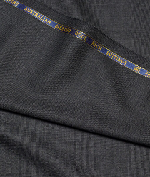 Cavalero Italy Super 120's Checks 60% Merino Wool Suiting Fabric (Dark Grey)