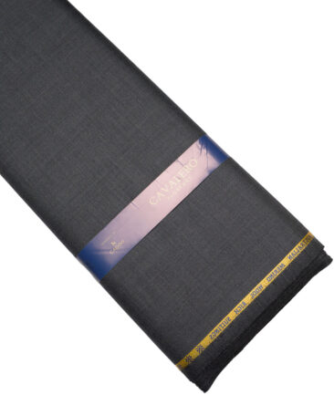 Cavalero Italy Super 120's Checks 60% Merino Wool Suiting Fabric (Dark Grey)