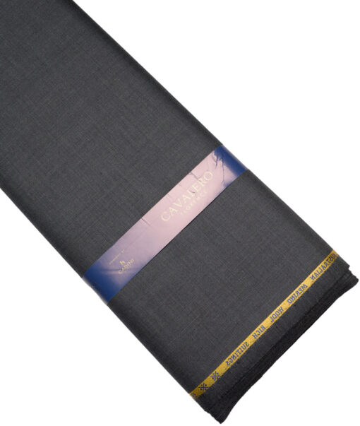 Cavalero Italy Super 120's Checks 60% Merino Wool Suiting Fabric (Dark Grey)