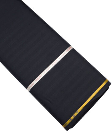 Cavalero Italy Super 120's Striped 60% Merino Wool Suiting Fabric (Dark Navy Blue)