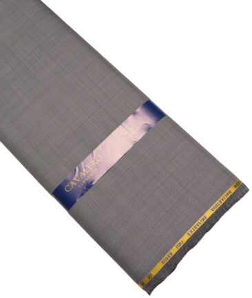 Cavalero Italy Super 120's Checks 70% Merino Wool Suiting Fabric (Grey)