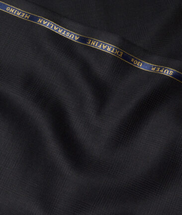 Cavalero Italy Super 130's Checks 60% Merino Wool Suiting Fabric (Blackish Grey)