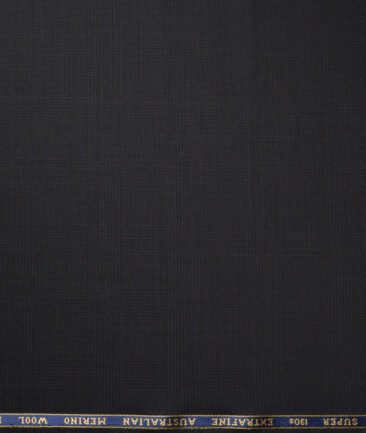 Cavalero Italy Super 130's Checks 60% Merino Wool Suiting Fabric (Blackish Grey)