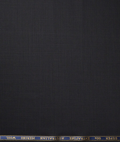 Cavalero Italy Super 130's Checks 60% Merino Wool Suiting Fabric (Blackish Grey)