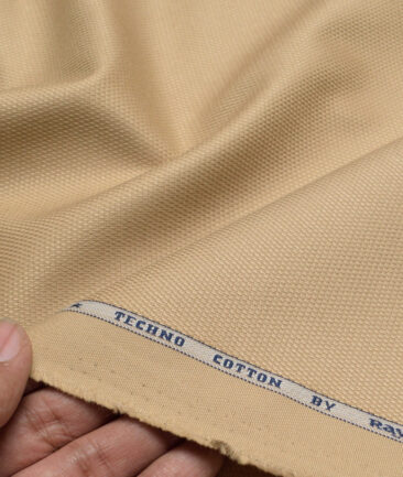 Raymond  Structured Techno Cotton Stretchable Trouser or Chinos Fabric (Beige)