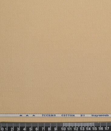 Raymond  Structured Techno Cotton Stretchable Trouser or Chinos Fabric (Beige)