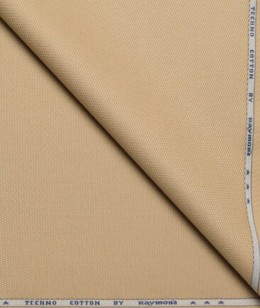 Raymond  Structured Techno Cotton Stretchable Trouser or Chinos Fabric (Beige)