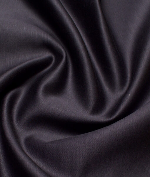 Solino  Solids European Cotton Linen Stretchable Trouser or Chinos Fabric (Dark Grey)