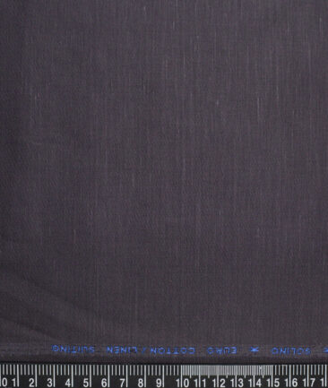 Solino  Solids European Cotton Linen Stretchable Trouser or Chinos Fabric (Dark Grey)