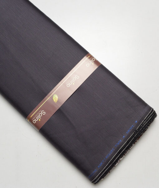 Solino  Solids European Cotton Linen Stretchable Trouser or Chinos Fabric (Dark Grey)