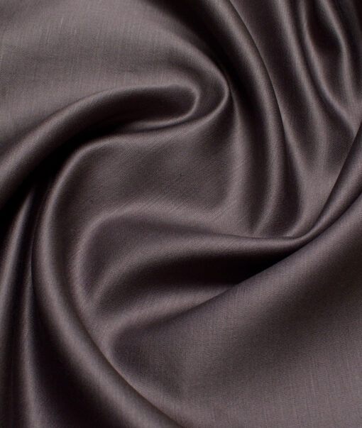 Solino  Solids European Cotton Linen Stretchable Trouser or Chinos Fabric (Greyish Brown)