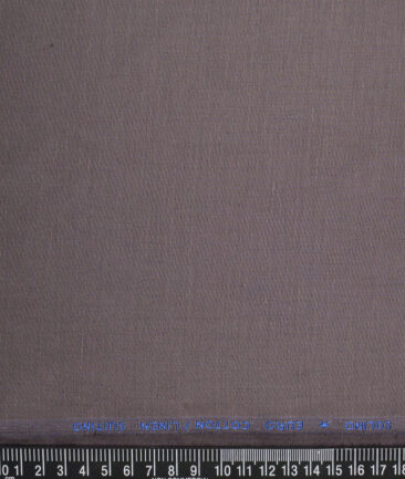 Solino  Solids European Cotton Linen Stretchable Trouser or Chinos Fabric (Greyish Brown)